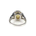 3.82 Ct. 18K White Gold, Oval Cut Fancy Yellow Diamond Engagement Ring Setting